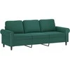 Trivietė sofa, tamsiai žalios spalvos, 180cm, aksomas