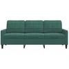 Trivietė sofa, tamsiai žalios spalvos, 180cm, aksomas