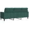 Trivietė sofa, tamsiai žalios spalvos, 180cm, aksomas