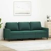 Trivietė sofa, tamsiai žalios spalvos, 180cm, aksomas