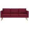 Trivietė sofa, vyno raudonos spalvos, audinys