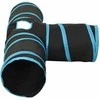 Tunelis katėms, 3 krypčių, juodas ir mėlynas, 90cm, poliesteris