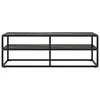 TV staliukas TV spintelė, juoda, 120x40x40cm, su juodu marmuriniu stiklu