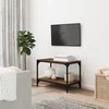 TV staliukas TV spintelė, ruda ąžuolo, 60x33x41cm, mediena ir plienas