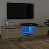 TV staliukas TV spintelė su LED apšvietimu, ąžuolo spalvos, 120x30x35,5cm