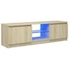 TV staliukas TV spintelė su LED apšvietimu, ąžuolo spalvos, 120x30x35,5cm