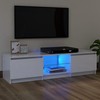 TV staliukas TV spintelė su LED apšvietimu, balta, 120x30x35,5cm, blizgi