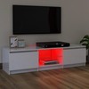 TV staliukas TV spintelė su LED apšvietimu, balta, 120x30x35,5cm, blizgi