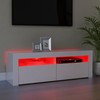 TV staliukas TV spintelė su LED apšvietimu, balta, 120x35x40cm, blizgi