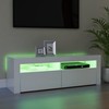 TV staliukas TV spintelė su LED apšvietimu, balta, 120x35x40cm, blizgi