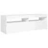 TV staliukas TV spintelė su LED apšvietimu, balta, 120x35x40cm, blizgi