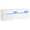 TV staliukas TV spintelė su LED apšvietimu, balta, 120x35x40cm, blizgi