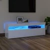 TV staliukas TV spintelė su LED apšvietimu, balta, 120x35x40cm, blizgi