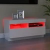 TV staliukas TV spintelė su LED apšvietimu, balta, 80x35x40cm, blizgi