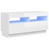 TV staliukas TV spintelė su LED apšvietimu, balta, 80x35x40cm, blizgi