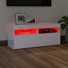 TV staliukas TV spintelė su LED apšvietimu, balta, 90x35x40cm, blizgi