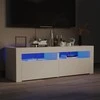 TV staliukas TV spintelė su LED apšvietimu, balta spalva, 120x35x40 cm
