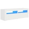 TV staliukas TV spintelė su LED apšvietimu, balta spalva, 120x35x40 cm