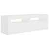 TV staliukas TV spintelė su LED apšvietimu, balta spalva, 120x35x40 cm