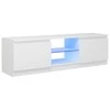 TV staliukas TV spintelė su LED apšvietimu, baltos spalvos, 120x30x35,5cm