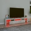 TV staliukas TV spintelė su LED apšvietimu, betono pilka, 200x36,5x40cm