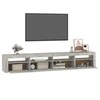 TV staliukas TV spintelė su LED apšvietimu, betono pilka, 240x35x40cm