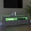 TV staliukas TV spintelė su LED apšvietimu, betono pilka, 120x35x40 cm