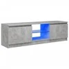 TV staliukas TV spintelė su LED apšvietimu, betono pilka, 120x30x35,5cm