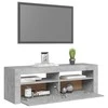 TV staliukas TV spintelė su LED apšvietimu, betono pilka, 120x35x40 cm