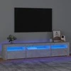 TV staliukas TV spintelė su LED apšvietimu, betono pilka, 195x35x40cm