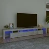 TV staliukas TV spintelė su LED apšvietimu, betono pilka, 260x36,5x40cm