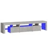 TV staliukas TV spintelė su LED apšvietimu, betono pilka, 200x36,5x40cm
