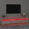 TV staliukas TV spintelė su LED apšvietimu, betono pilka, 210x35x40cm