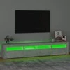 TV staliukas TV spintelė su LED apšvietimu, betono pilka, 210x35x40cm
