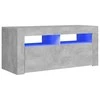 TV staliukas TV spintelė su LED apšvietimu, betono pilka, 90x35x40cm
