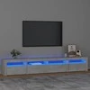 TV staliukas TV spintelė su LED apšvietimu, betono pilka, 240x35x40cm
