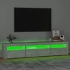 TV staliukas TV spintelė su LED apšvietimu, betono pilka, 195x35x40cm