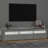 TV staliukas TV spintelė su LED apšvietimu, betono pilka, 180x35x40cm