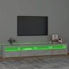 TV staliukas TV spintelė su LED apšvietimu, betono pilka, 240x35x40cm