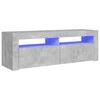 TV staliukas TV spintelė su LED apšvietimu, betono pilka, 120x35x40 cm