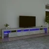 TV staliukas TV spintelė su LED apšvietimu, betono pilka, 290x36,5x40cm
