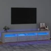 TV staliukas TV spintelė su LED apšvietimu, betono pilka, 210x35x40cm