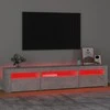 TV staliukas TV spintelė su LED apšvietimu, betono pilka, 195x35x40cm