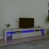 TV staliukas TV spintelė su LED apšvietimu, betono pilka, 215x36,5x40cm