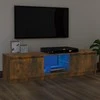 TV staliukas TV spintelė su LED apšvietimu, dūminio ąžuolo, 120x30x35,5cm