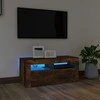 TV staliukas TV spintelė su LED apšvietimu, dūminio ąžuolo, 90x35x40cm