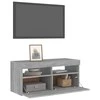 TV staliukas TV spintelė su LED apšvietimu, pilka ąžuolo, 90x35x40cm