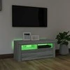 TV staliukas TV spintelė su LED apšvietimu, pilka ąžuolo, 90x35x40cm