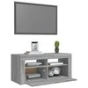 TV staliukas TV spintelė su LED apšvietimu, pilka ąžuolo, 90x35x40cm