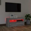 TV staliukas TV spintelė su LED apšvietimu, pilka ąžuolo, 90x35x40cm